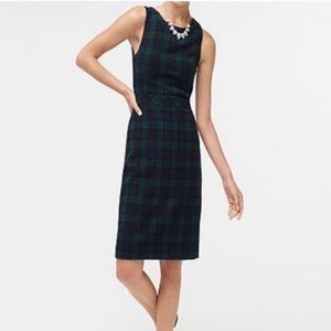 J. Crew Factory Class Wool Blend Suit Dress Size 8 Black Green Watch Plaid AG869